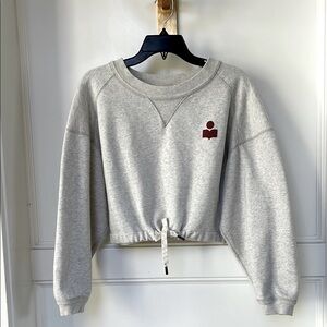 ISABEL MARANT ÉTOILE Margo Cropped sweatshirt Grey Color Size 36 Small